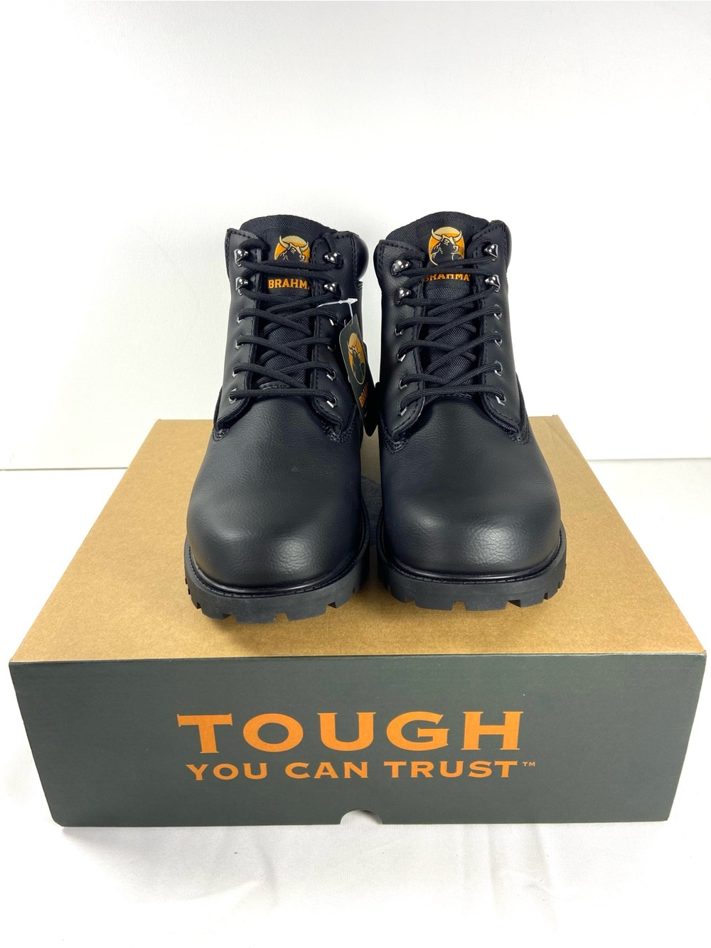 Brahma Mass Mens Work Boots Size 13 Black Soft Toe Oil Slip Resistant